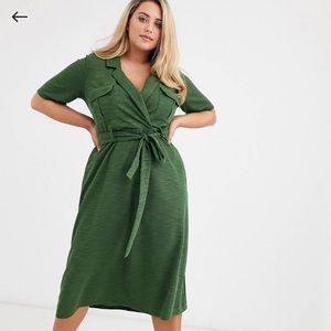 ASOS DESIGN Curve midi belted shirt dress